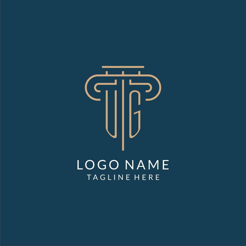 Initial letter UG pillar logo, law firm logo design inspiration vector