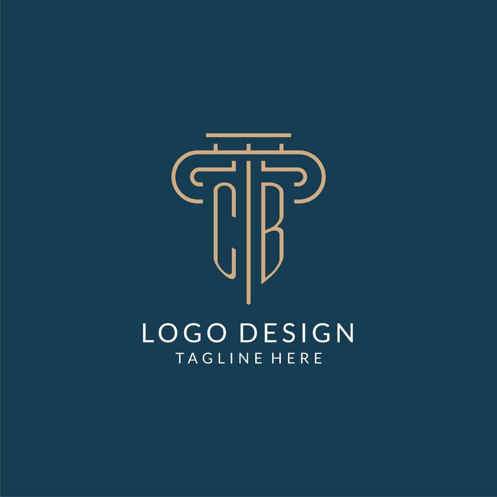 Initial letter CB pillar logo, law firm logo design inspiration vector