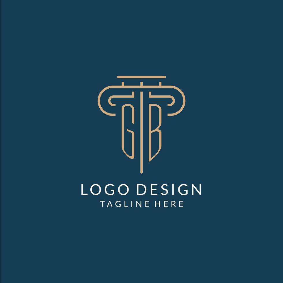 Initial letter GB pillar logo, law firm logo design inspiration vector