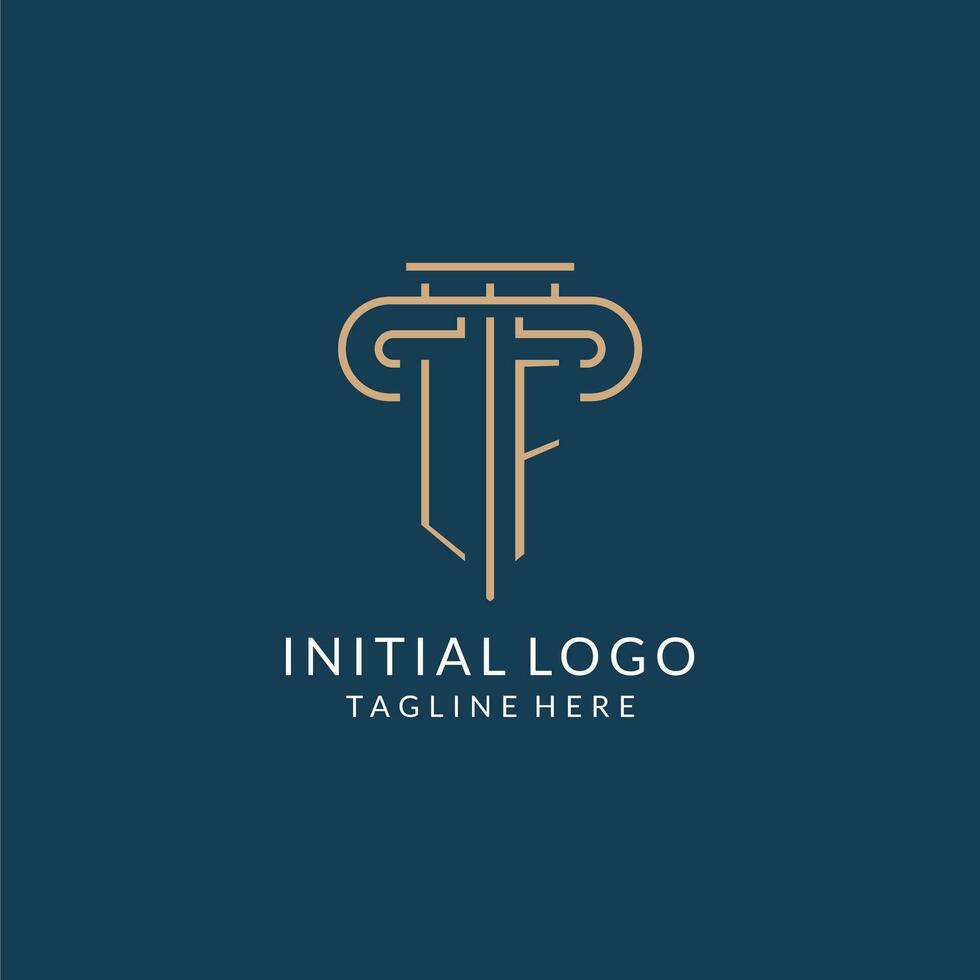 Initial letter LF pillar logo, law firm logo design inspiration vector