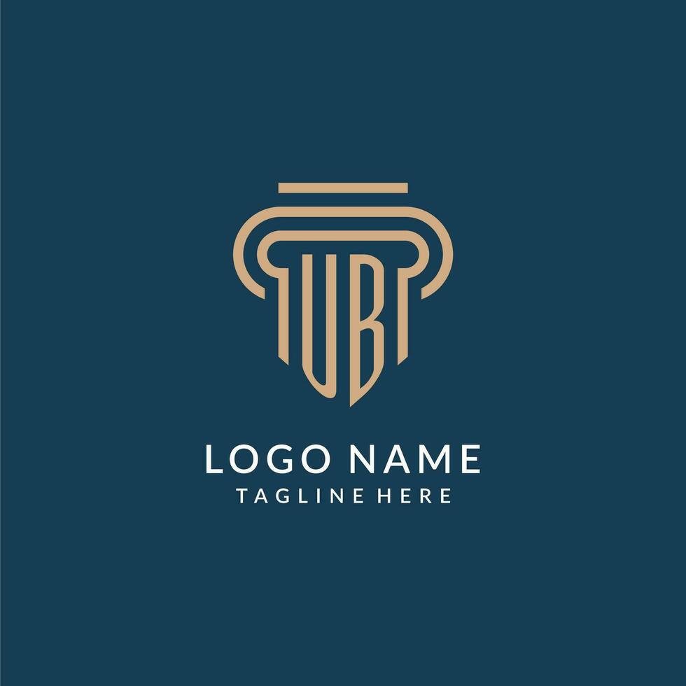 Initial UB pillar logo style, luxury modern lawyer legal law firm logo design vector