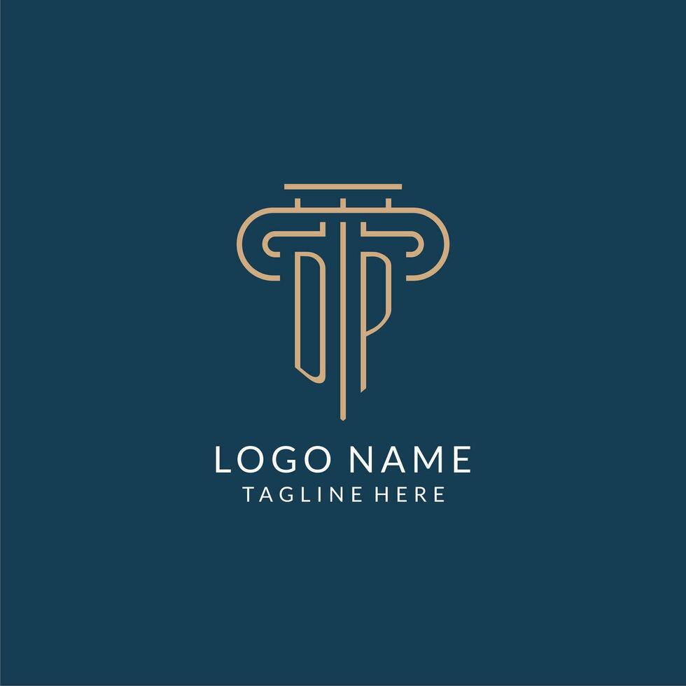 Initial letter DP pillar logo, law firm logo design inspiration vector