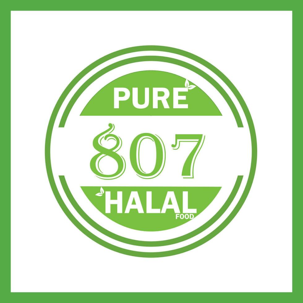 design with halal leaf design 807 vector