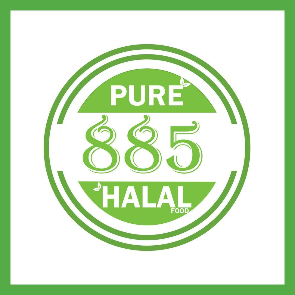 design with halal leaf design 885 vector
