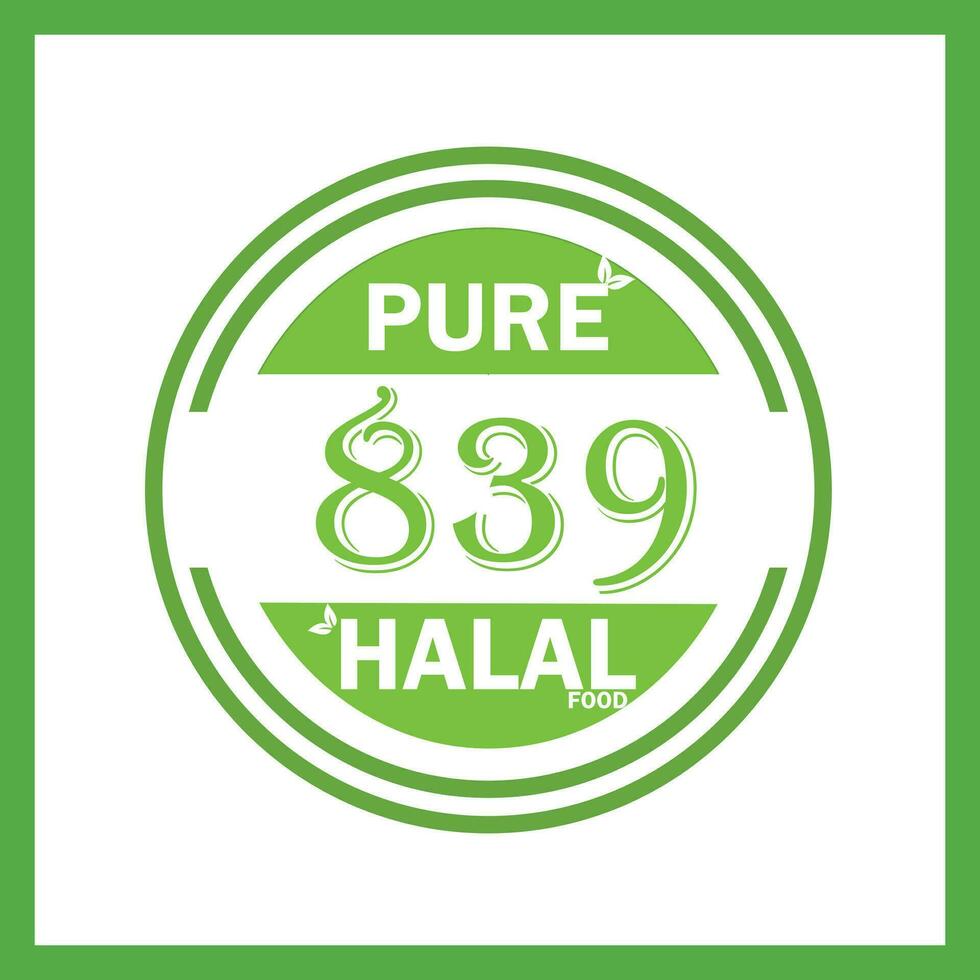 design with halal leaf design 839 vector