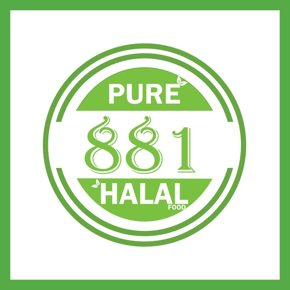 design with halal leaf design 881 vector