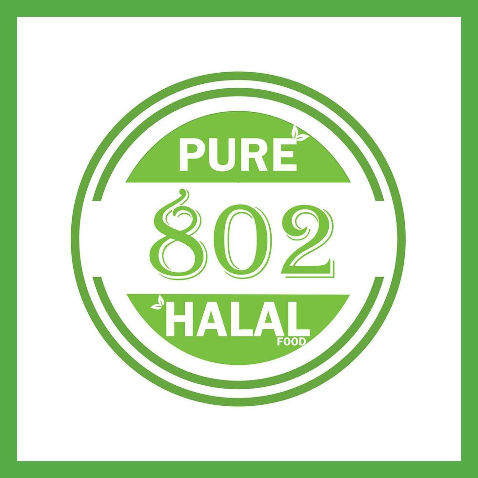 design with halal leaf design 802 vector
