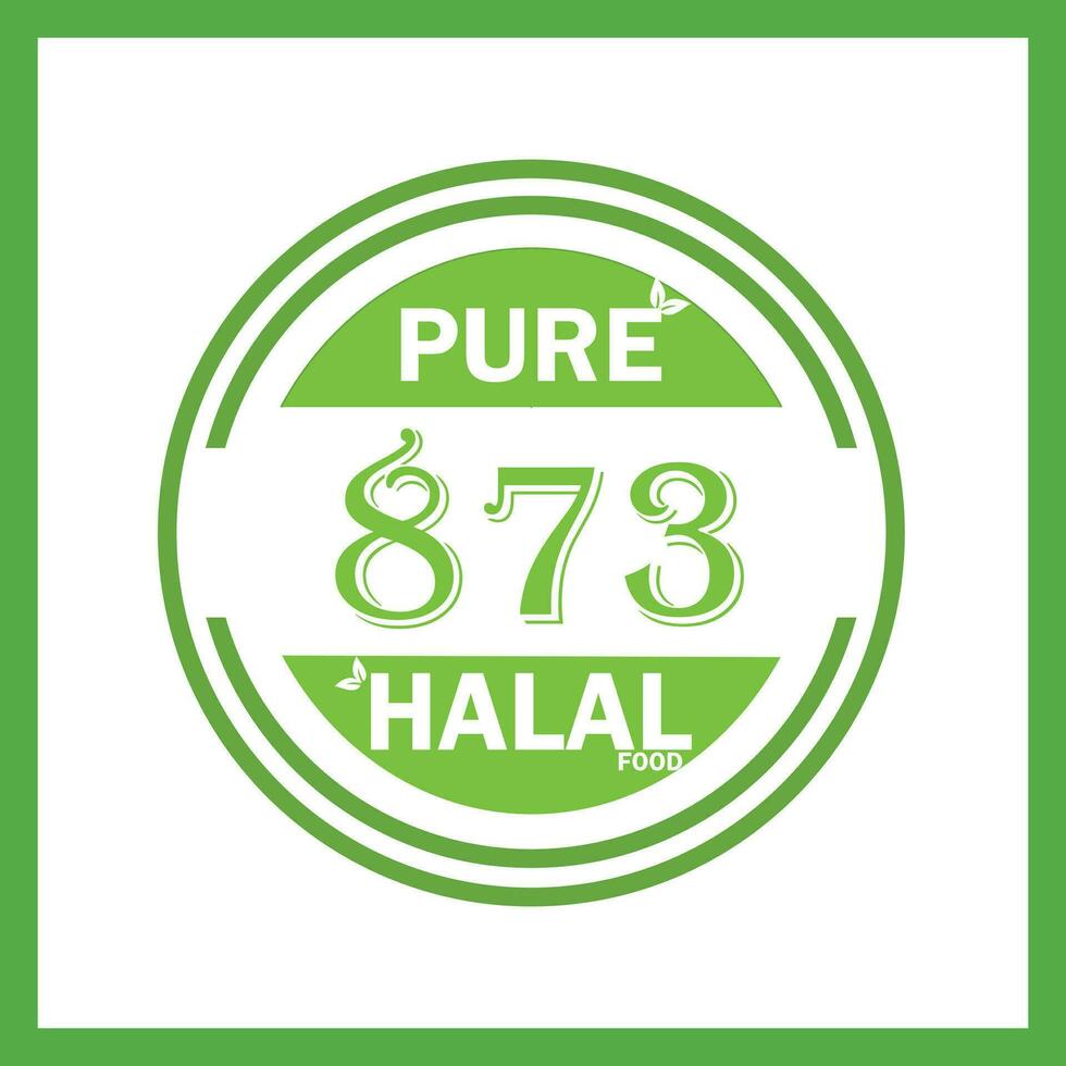 design with halal leaf design 873 vector