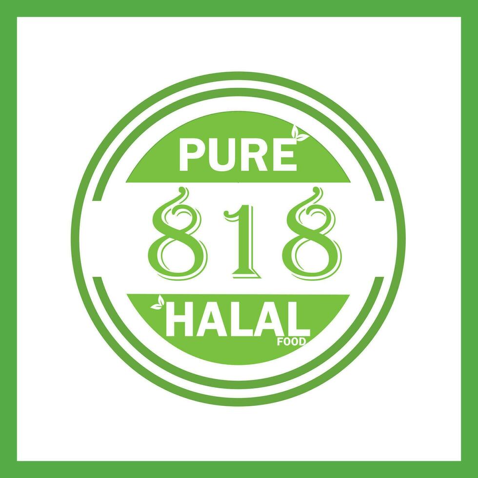 design with halal leaf design 818 vector