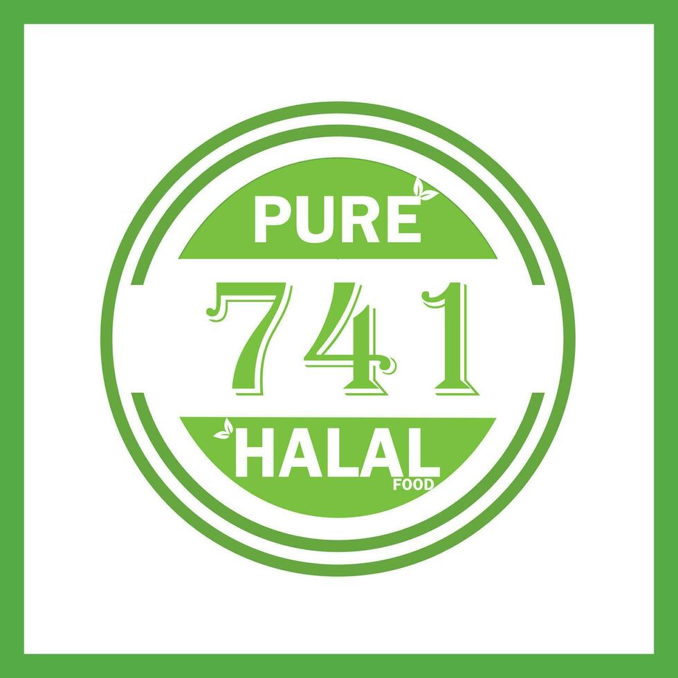 design with halal leaf design 741 vector