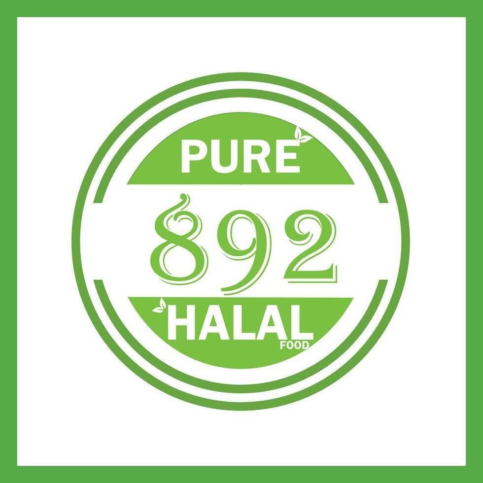 design with halal leaf design 892 vector
