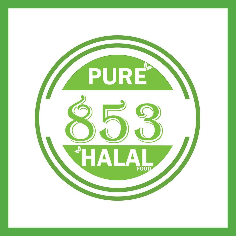design with halal leaf design 853 vector