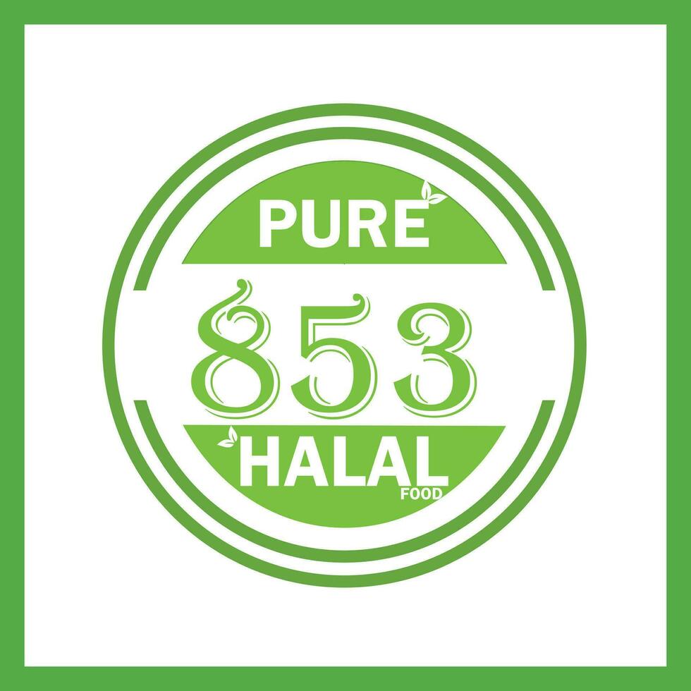 diseño con halal hoja diseño 853 vector