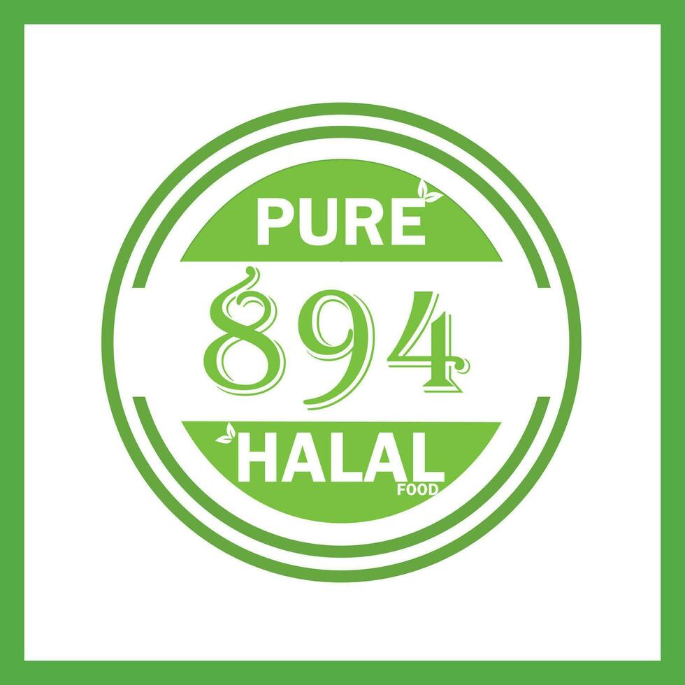 design with halal leaf design 894 vector