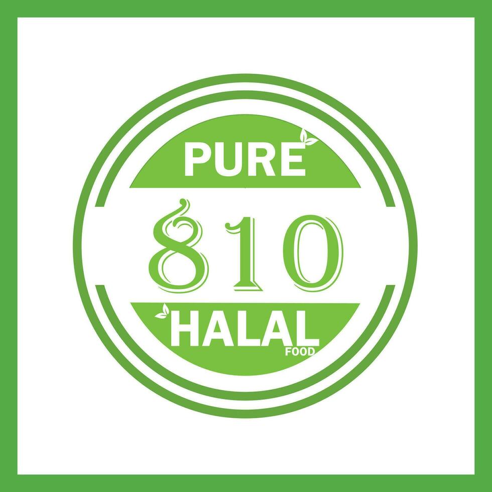 diseño con halal hoja diseño 810 vector