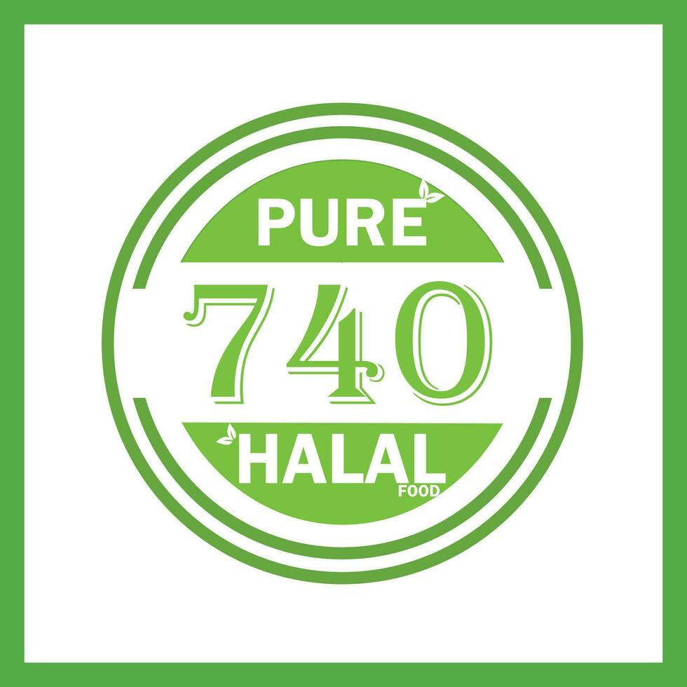 design with halal leaf design 740 vector