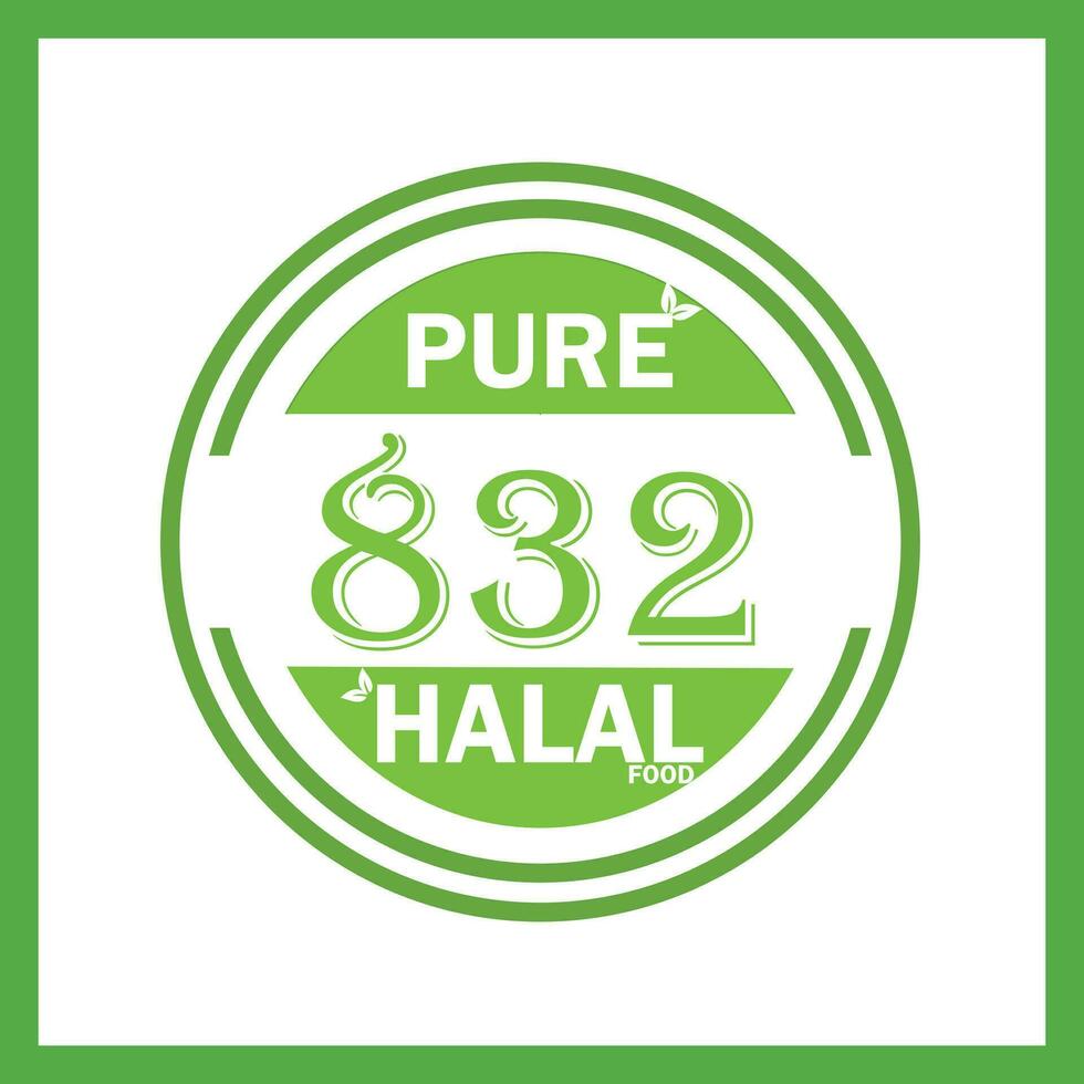 design with halal leaf design 832 vector