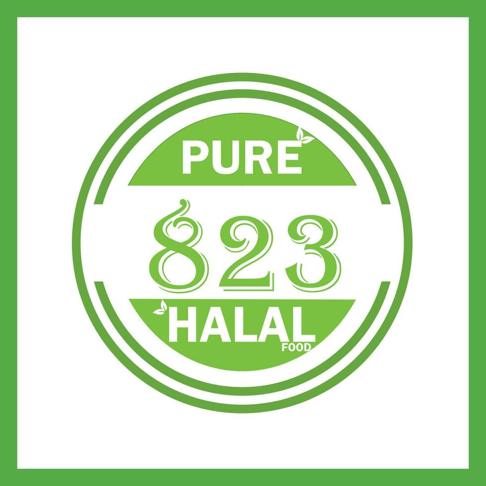 design with halal leaf design 823 vector