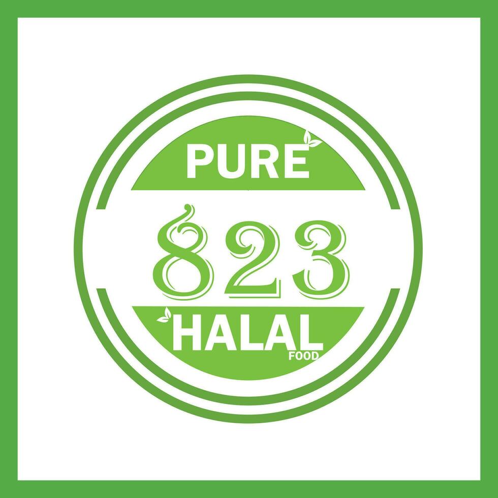 design with halal leaf design 823 vector