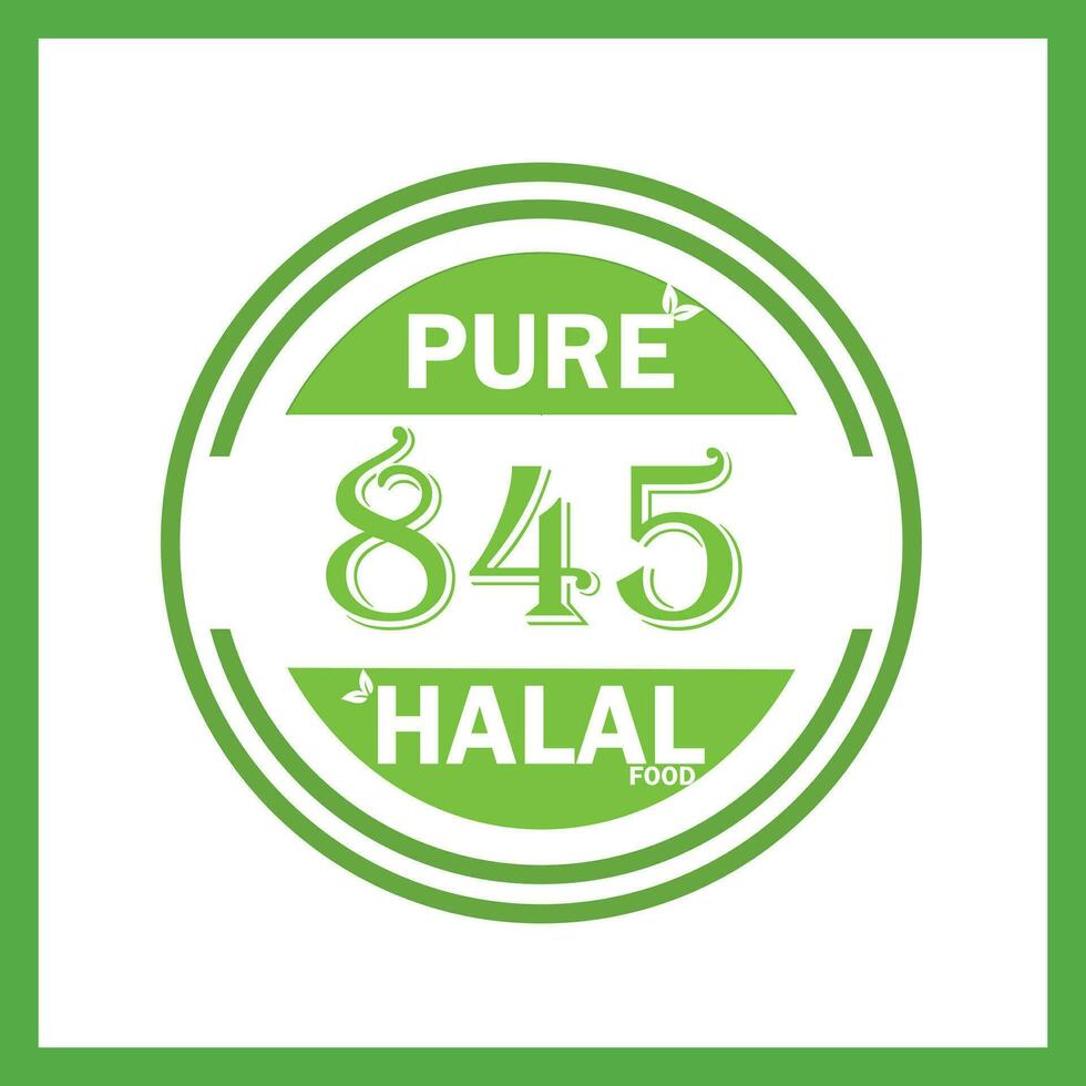 design with halal leaf design 845 vector