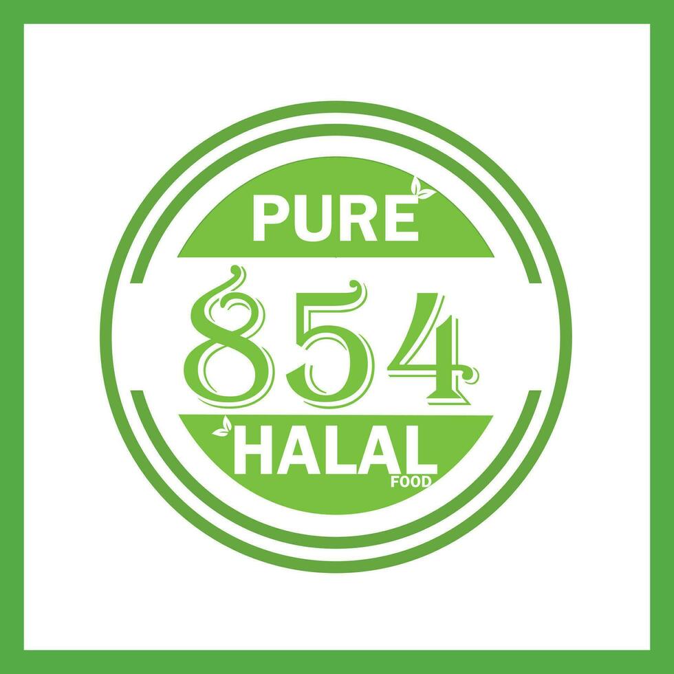 design with halal leaf design 854 vector