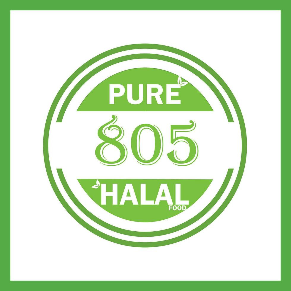 design with halal leaf design 805 vector