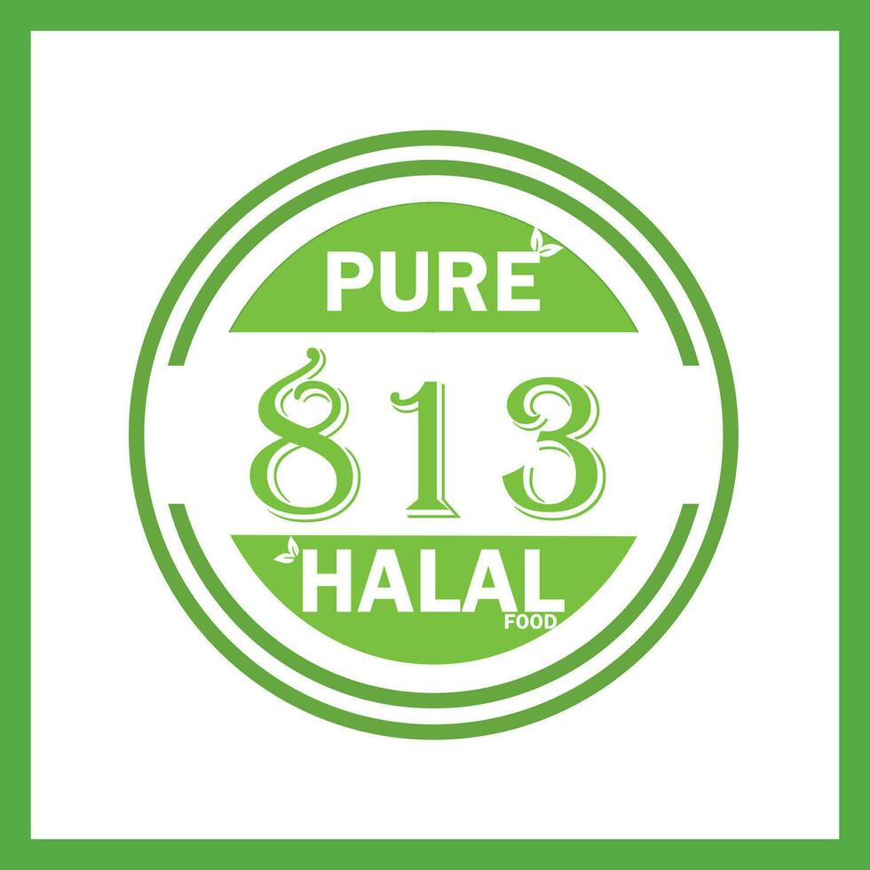 design with halal leaf design 813 vector