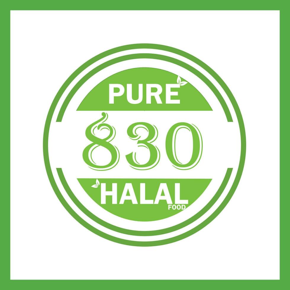 design with halal leaf design 830 vector