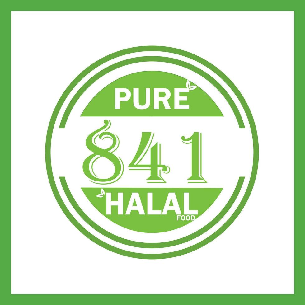 design with halal leaf design 841 vector