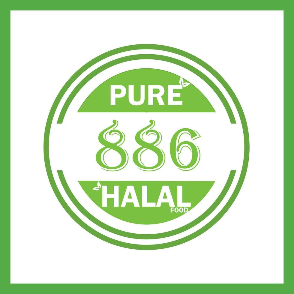 design with halal leaf design 886 vector