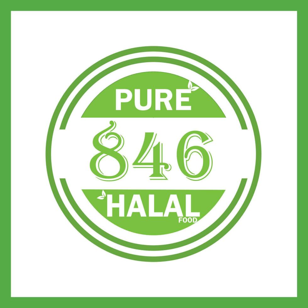design with halal leaf design 846 vector