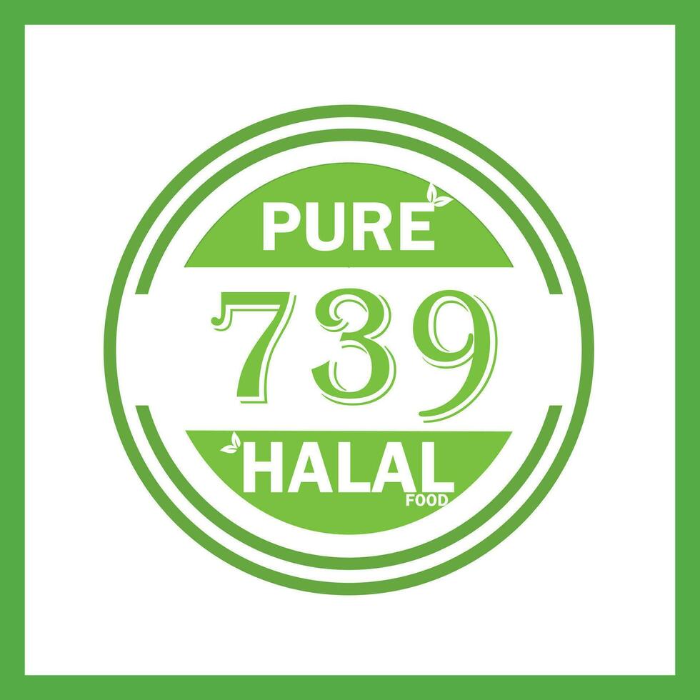 design with halal leaf design 739 vector