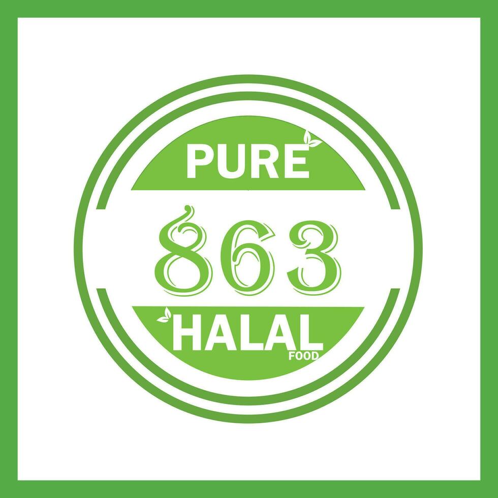 design with halal leaf design 863 vector