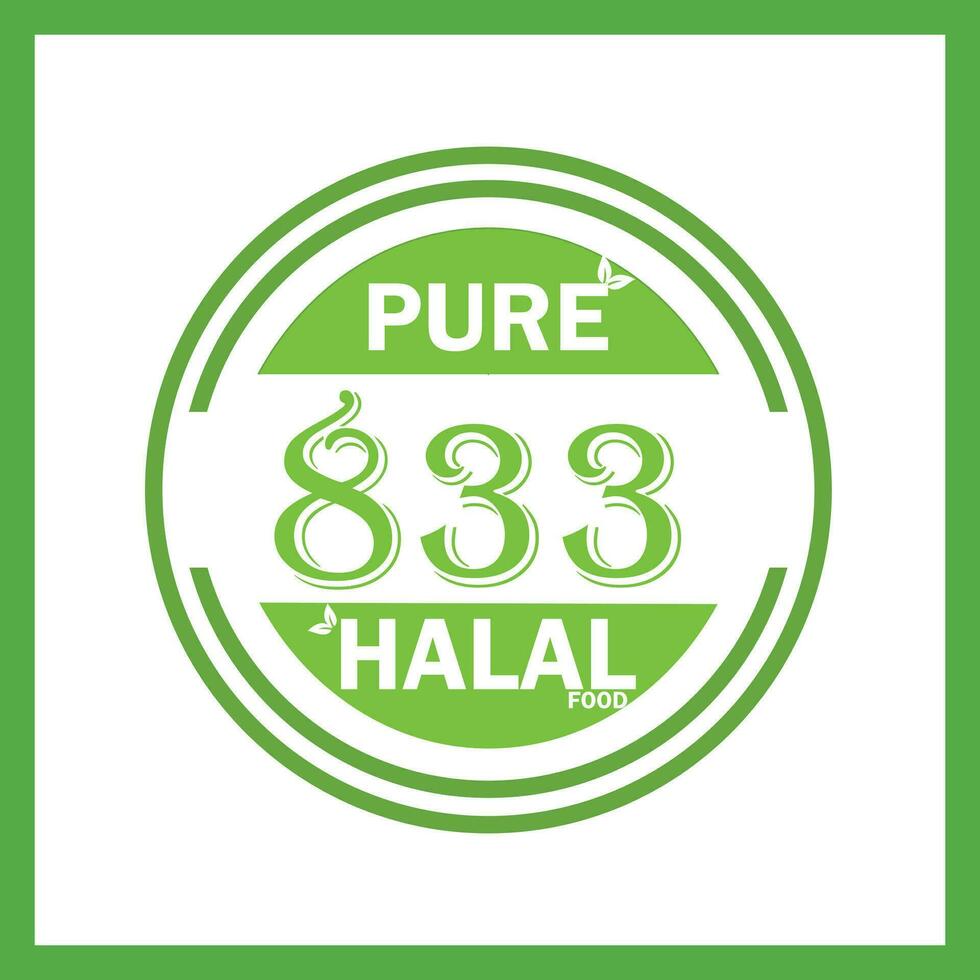 design with halal leaf design 833 vector
