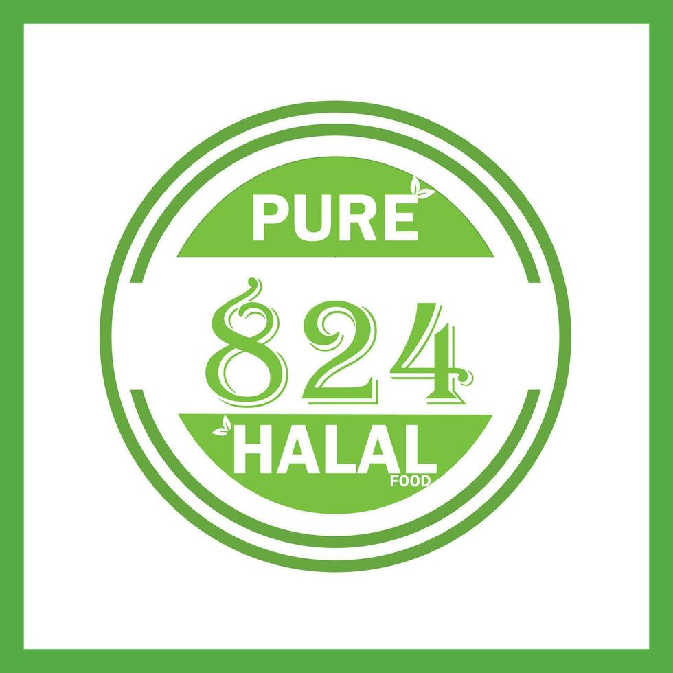 design with halal leaf design 824 vector