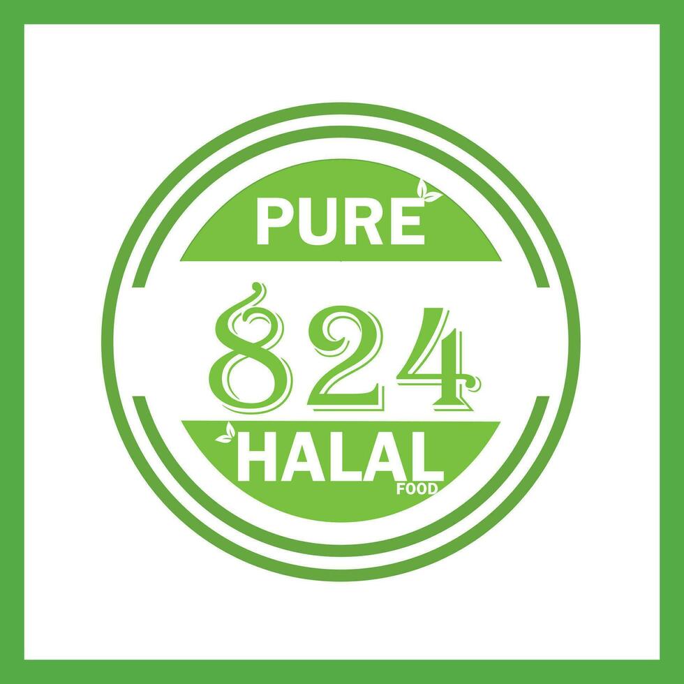 design with halal leaf design 824 vector