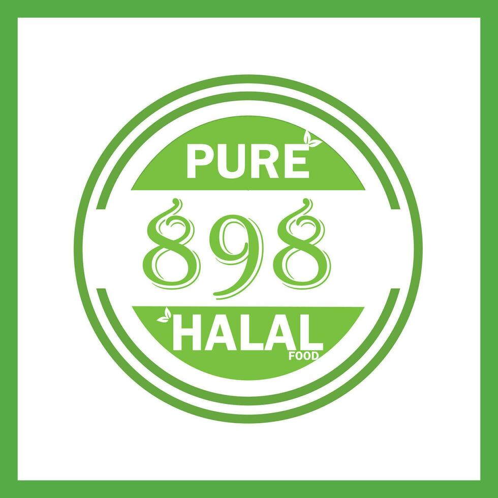 design with halal leaf design 898 vector