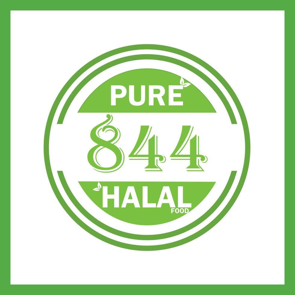 design with halal leaf design 844 vector