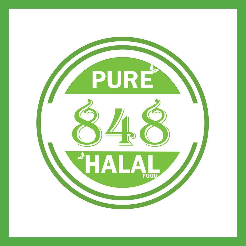 design with halal leaf design 848 vector