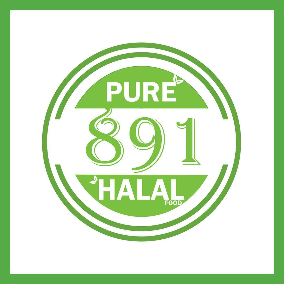 design with halal leaf design 891 vector
