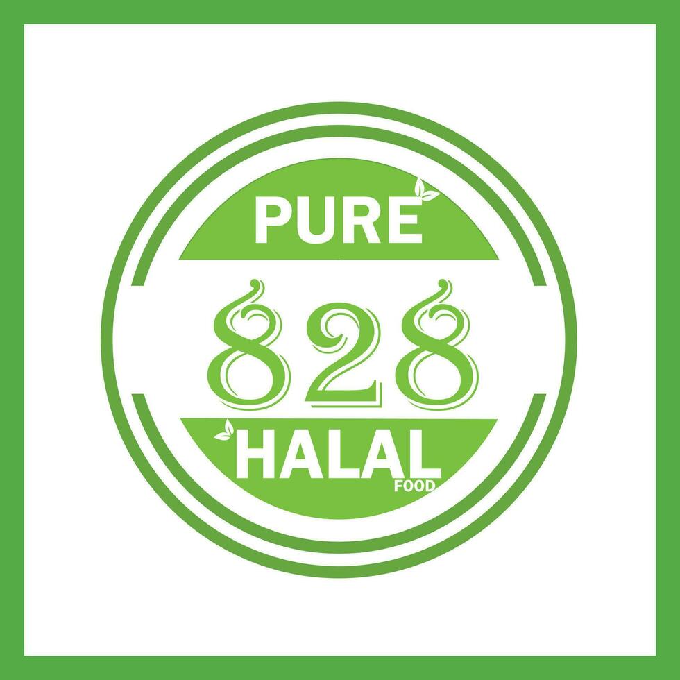 design with halal leaf design 828 vector