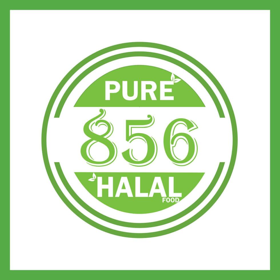 design with halal leaf design 856 vector