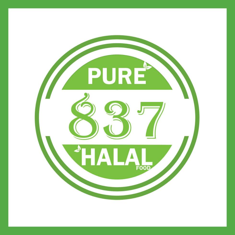 diseño con halal hoja diseño 837 vector