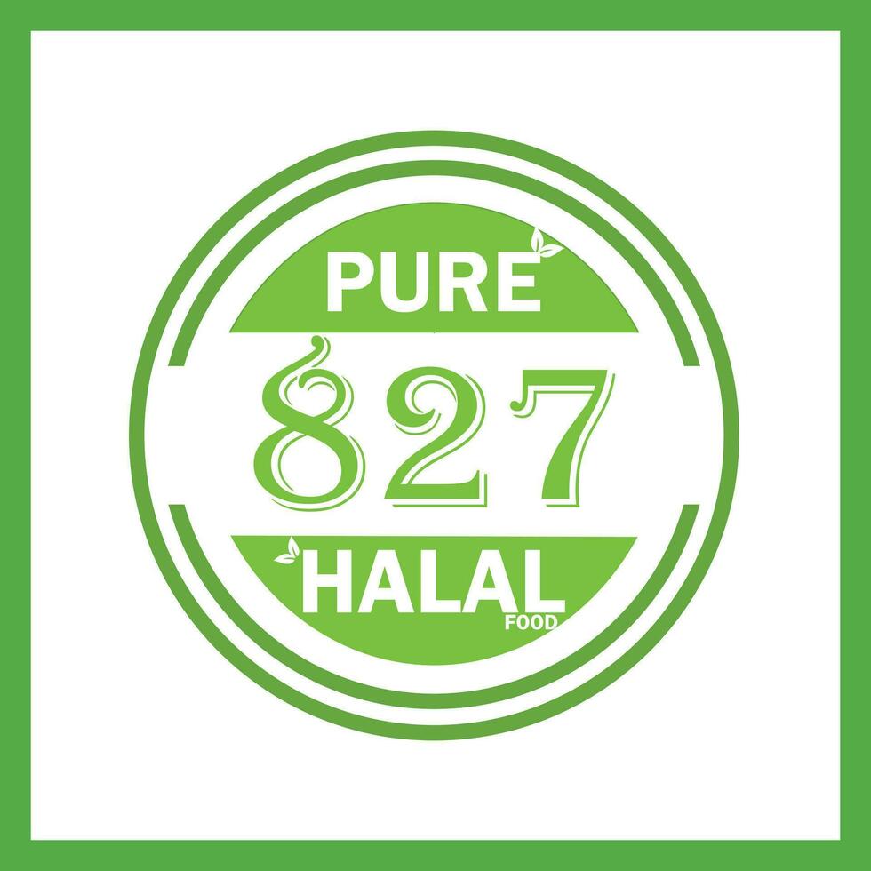 design with halal leaf design 827 vector