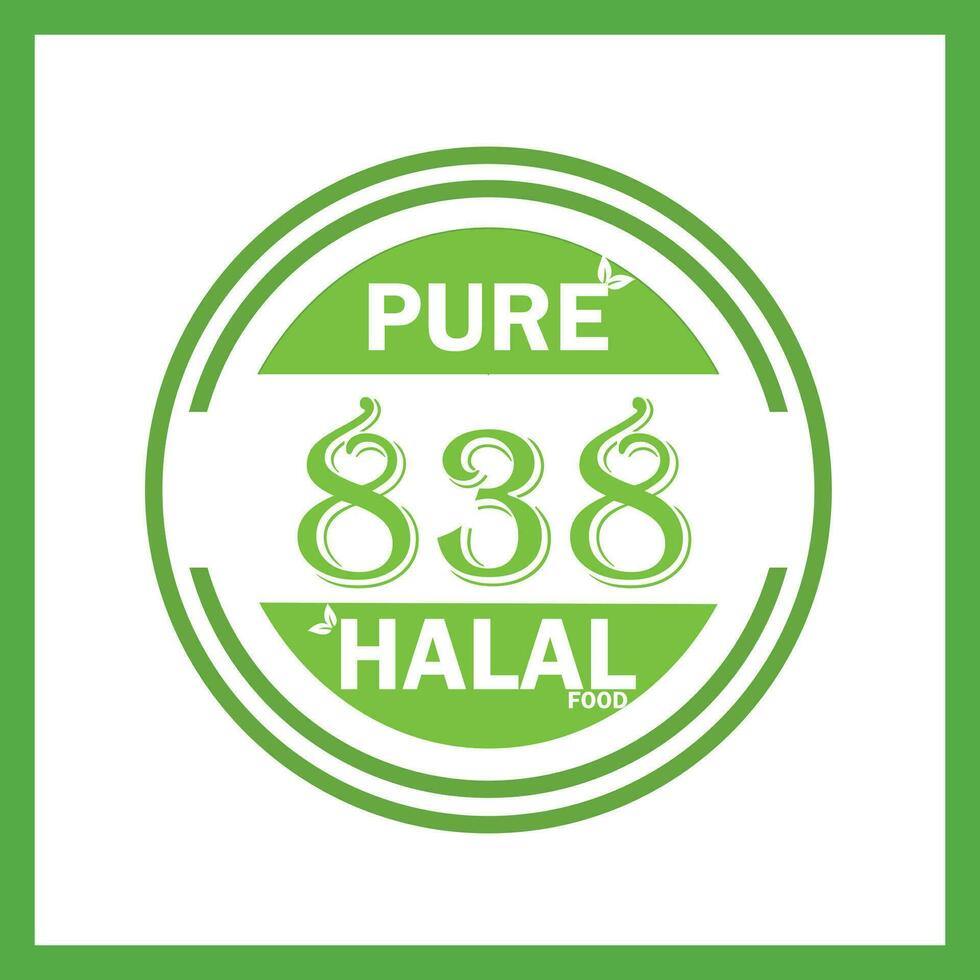 design with halal leaf design 838 vector