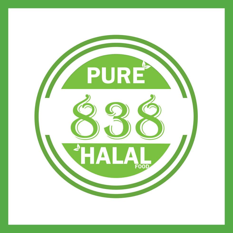 diseño con halal hoja diseño 838 vector