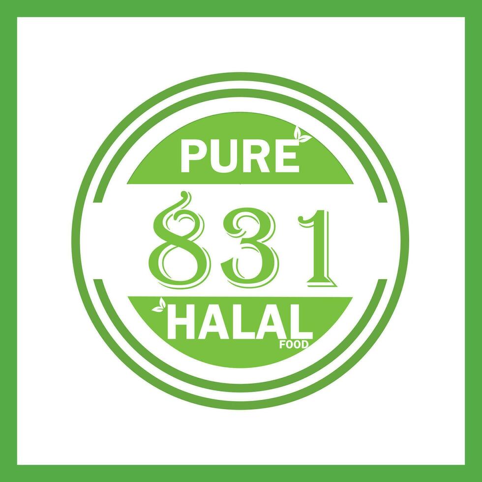 design with halal leaf design 831 vector