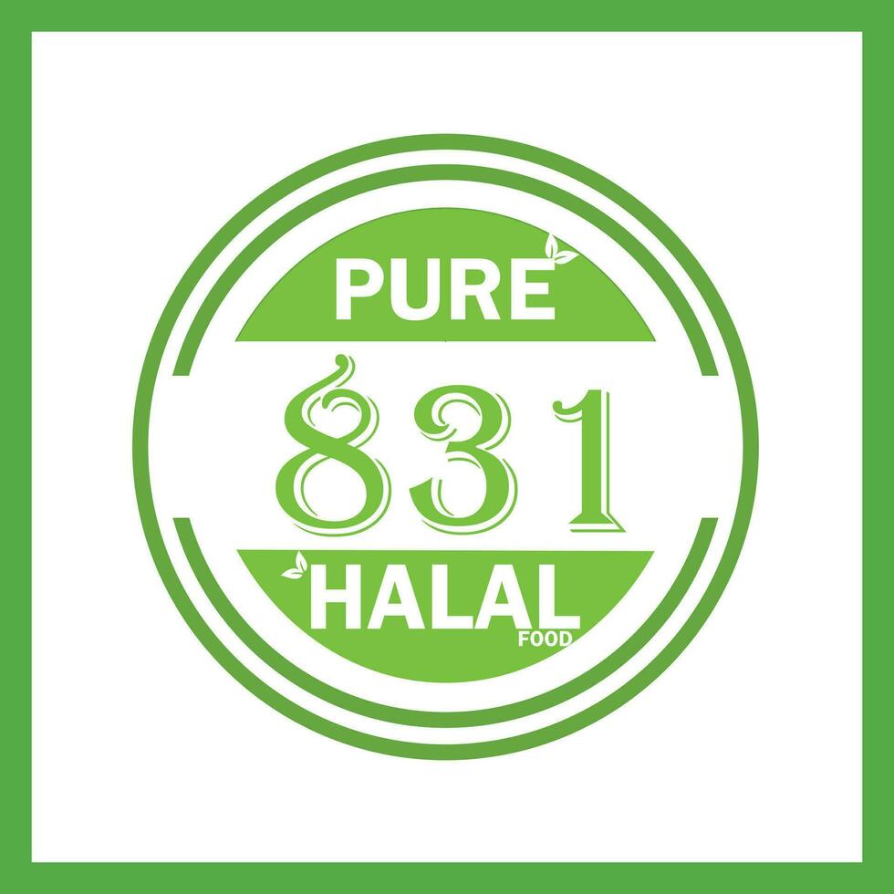 diseño con halal hoja diseño 831 vector