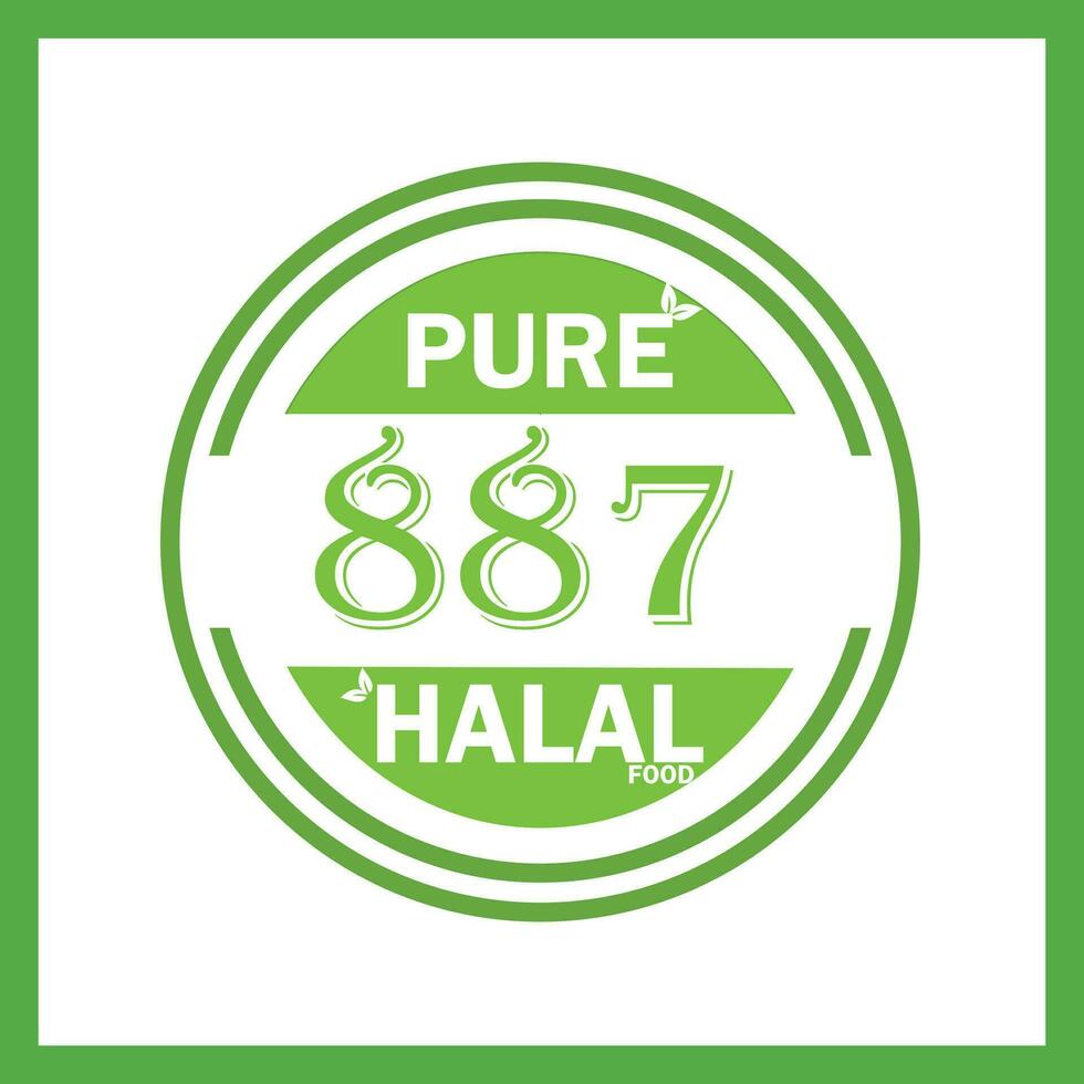 design with halal leaf design 887 vector