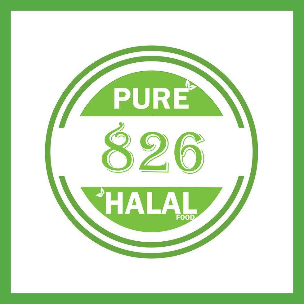 design with halal leaf design 826 vector